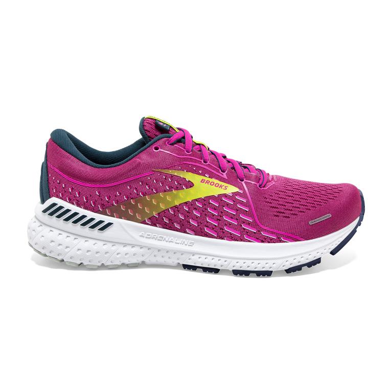 Brooks Women's Adrenaline GTS 21 Road Running Shoes - Raspberry/Pink/Sulphur (AINT32487)